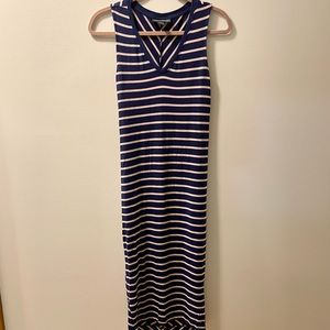 Pink & Blue Striped Maternity Dress